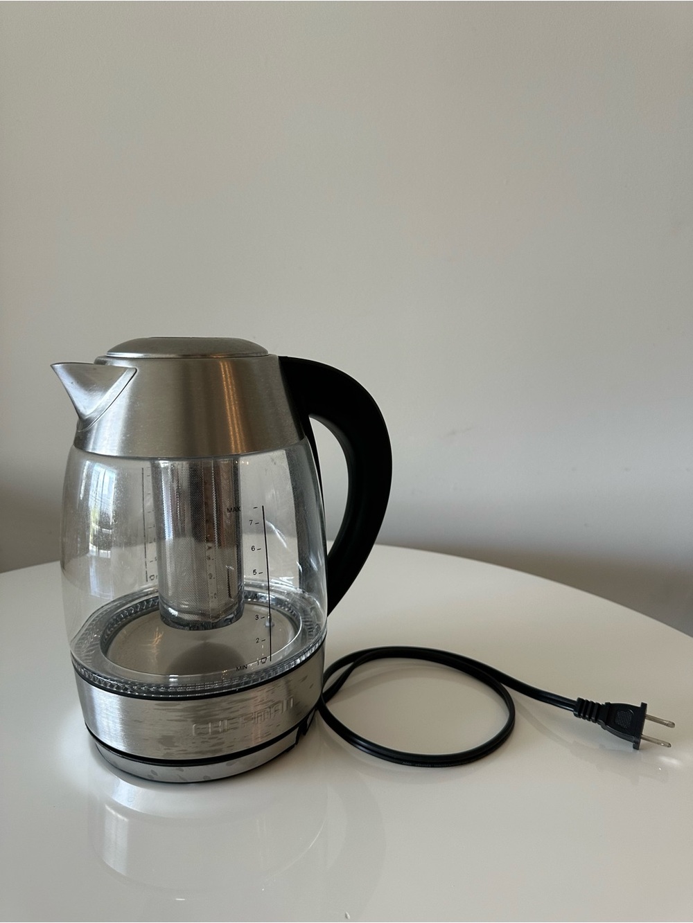 Chefman Clear Glass Electric Digital Kettle with Stainless Steel